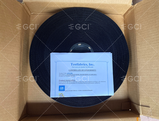 Testfabrics Black Nylon Hook Velcro黑色尼龍勾帶